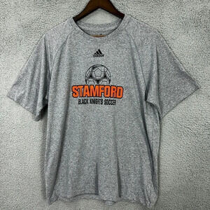 Adidas shirt mens medium gray stamford black knights soccer‎ short sleeve sports